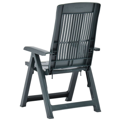 Cadeiras de jardim reclináveis 2 pcs plástico verde