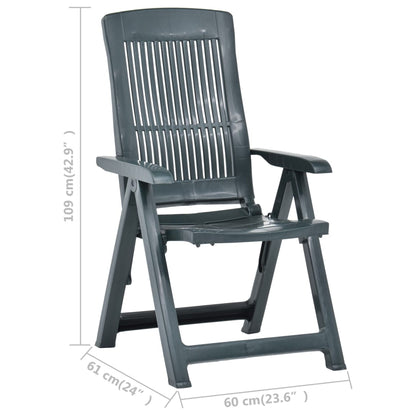 Cadeiras de jardim reclináveis 2 pcs plástico verde