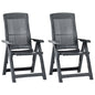 Cadeiras de jardim reclináveis 2 pcs plástico antracite