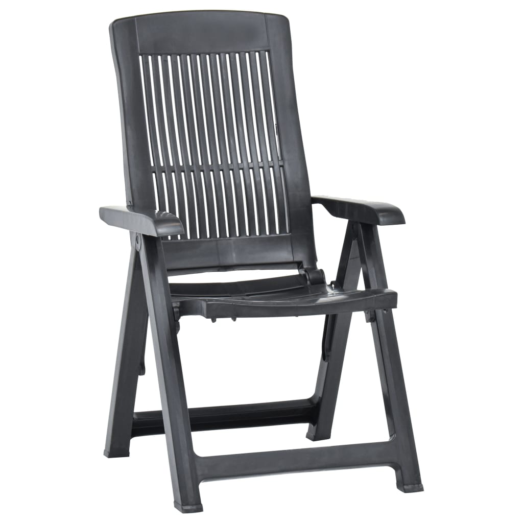 Cadeiras de jardim reclináveis 2 pcs plástico antracite