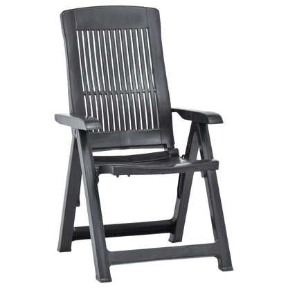 Cadeiras de jardim reclináveis 2 pcs plástico antracite