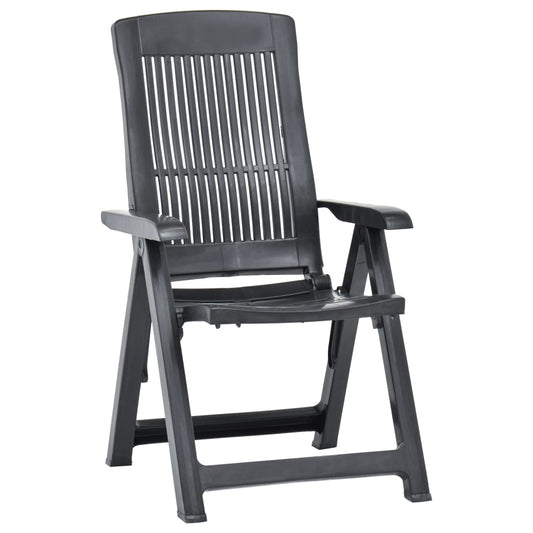 Cadeiras de jardim reclináveis 2 pcs plástico antracite