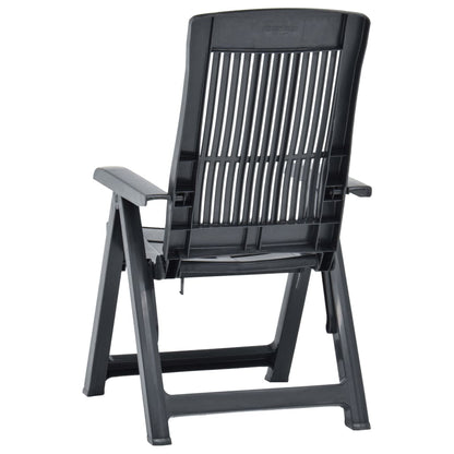 Cadeiras de jardim reclináveis 2 pcs plástico antracite
