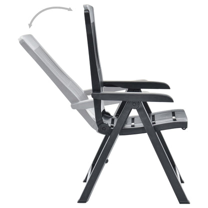 Cadeiras de jardim reclináveis 2 pcs plástico antracite