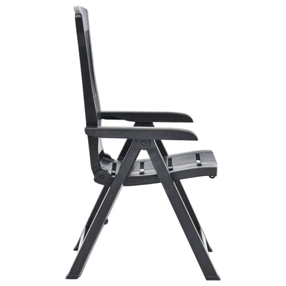 Cadeiras de jardim reclináveis 2 pcs plástico antracite
