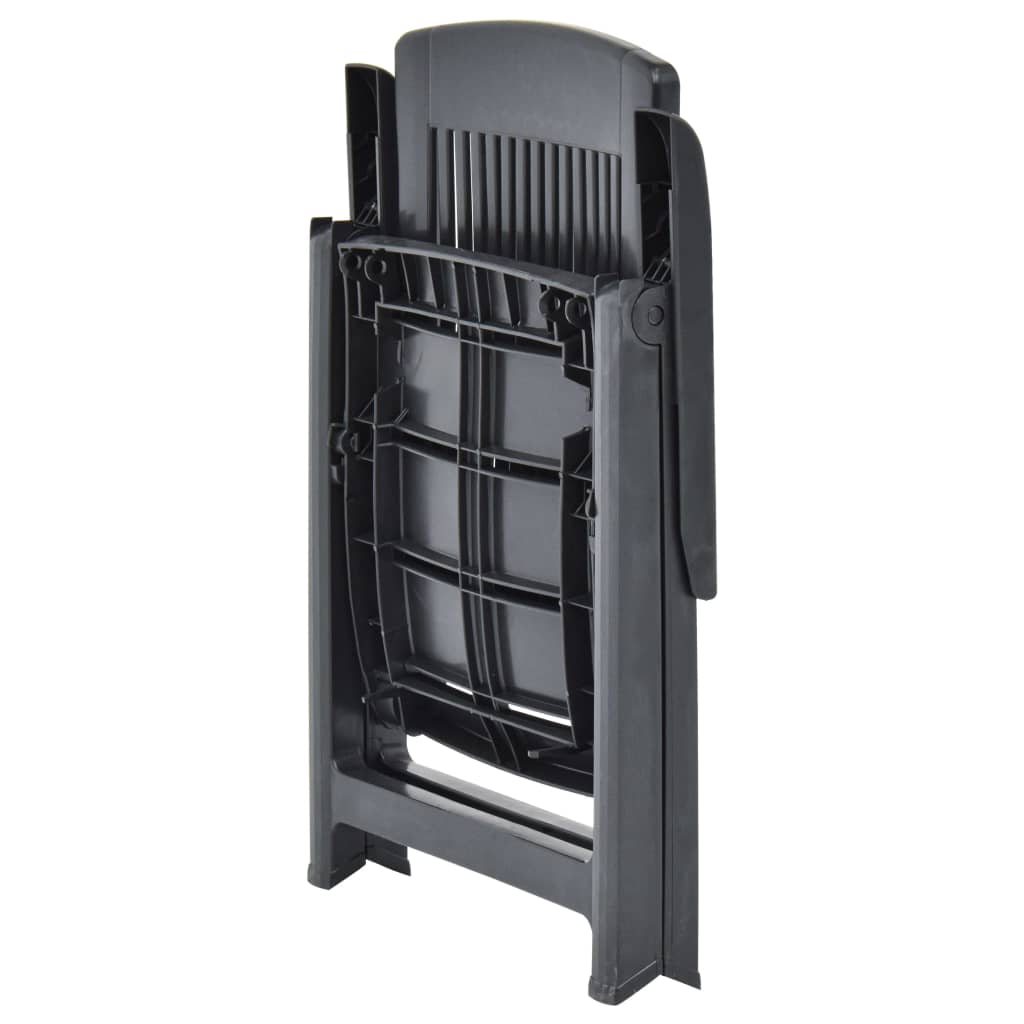 Cadeiras de jardim reclináveis 2 pcs plástico antracite