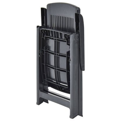 Cadeiras de jardim reclináveis 2 pcs plástico antracite