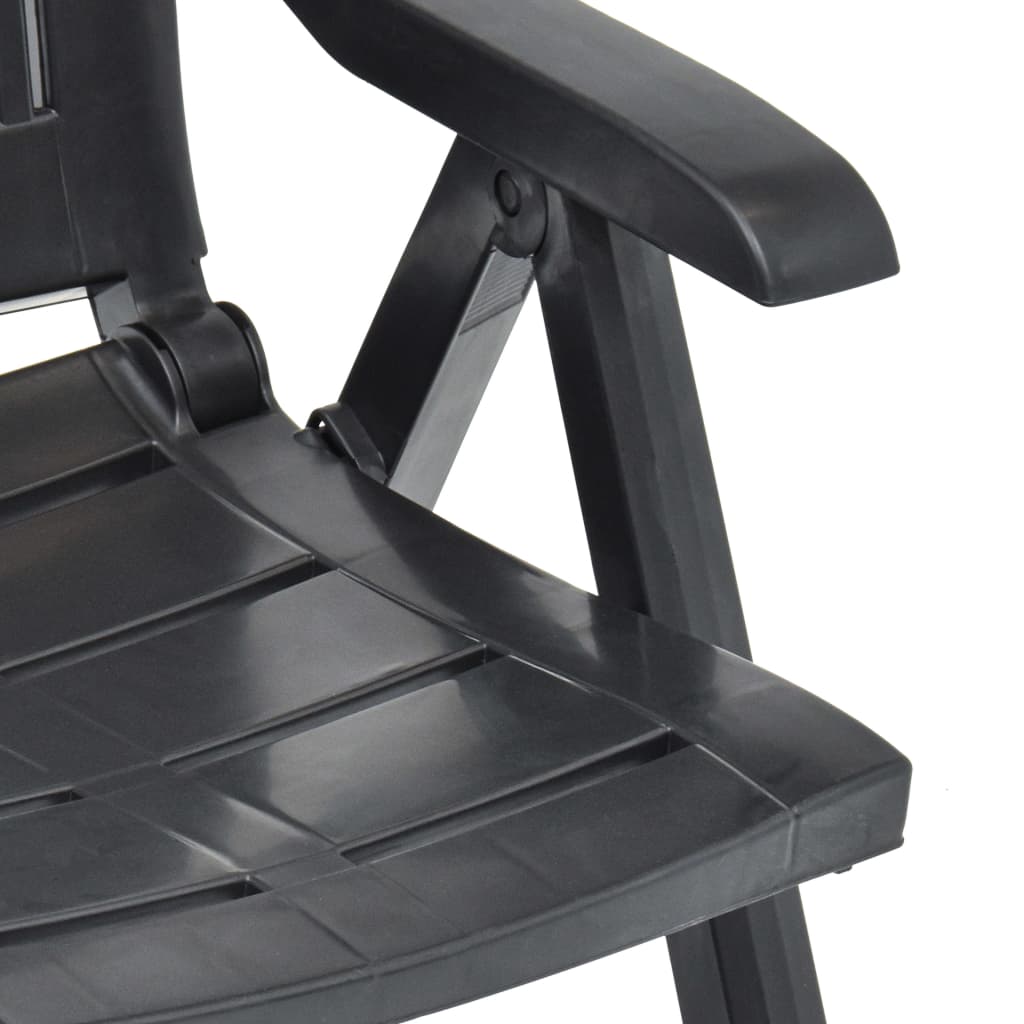Cadeiras de jardim reclináveis 2 pcs plástico antracite
