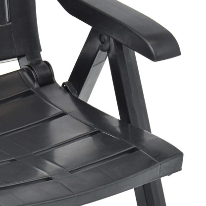 Cadeiras de jardim reclináveis 2 pcs plástico antracite