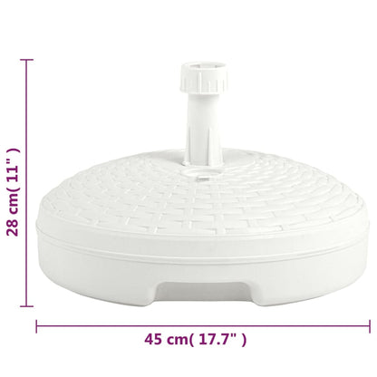 Base de guarda-sol c/ areia/água 20 L plástico vime branco