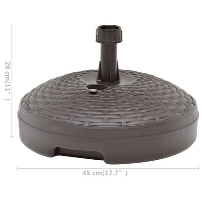 Base guarda-sol c/ areia/água 20 L plástico vime castanho