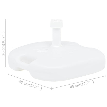 Base de guarda-sol enchimento c/ areia/água 16L plástico branco