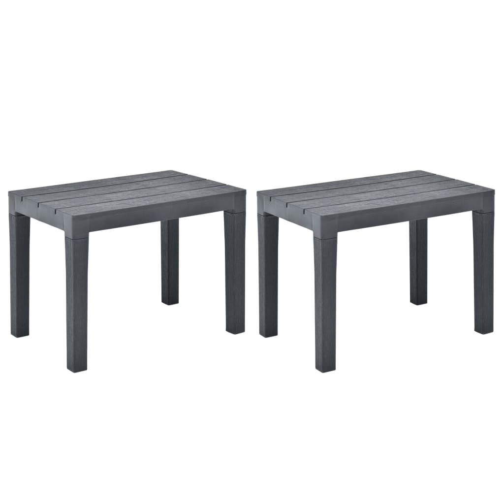 Bancos de jardim 2 pcs plástico antracite