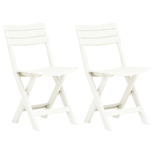Cadeiras de jardim dobráveis 2 pcs plástico branco