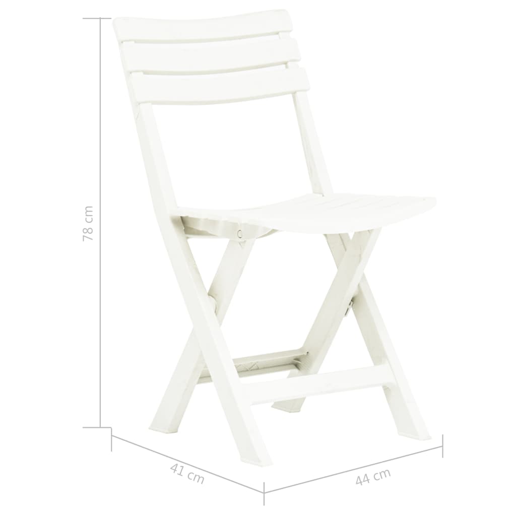 Cadeiras de jardim dobráveis 2 pcs plástico branco