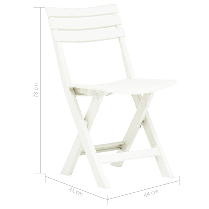 Cadeiras de jardim dobráveis 2 pcs plástico branco