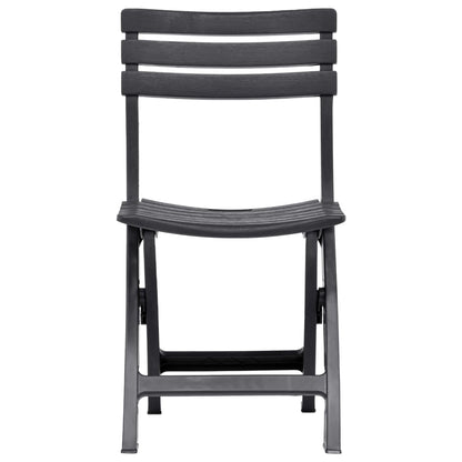 Cadeiras de jardim dobráveis 2 pcs plástico antracite