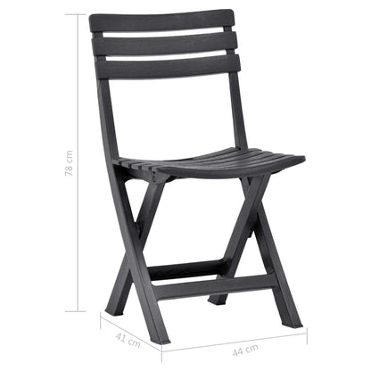 Cadeiras de jardim dobráveis 2 pcs plástico antracite