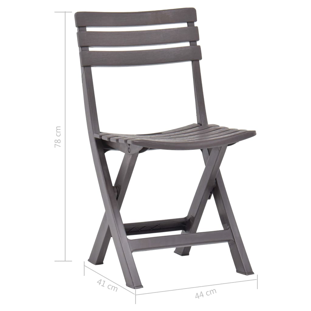Cadeiras de jardim dobráveis 2 pcs plástico moca