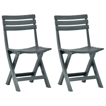 Cadeiras de jardim dobráveis 2 pcs plástico verde