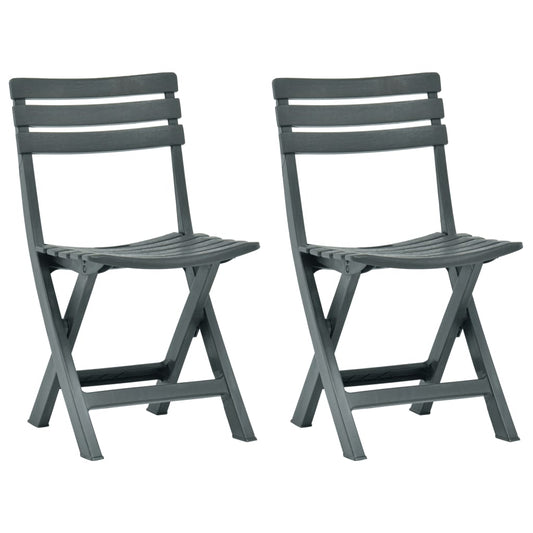 Cadeiras de jardim dobráveis 2 pcs plástico verde