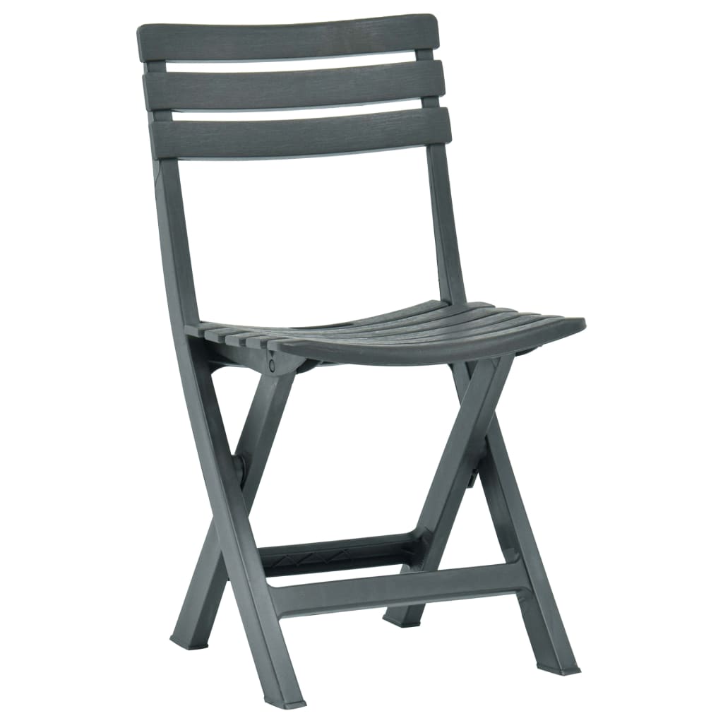 Cadeiras de jardim dobráveis 2 pcs plástico verde