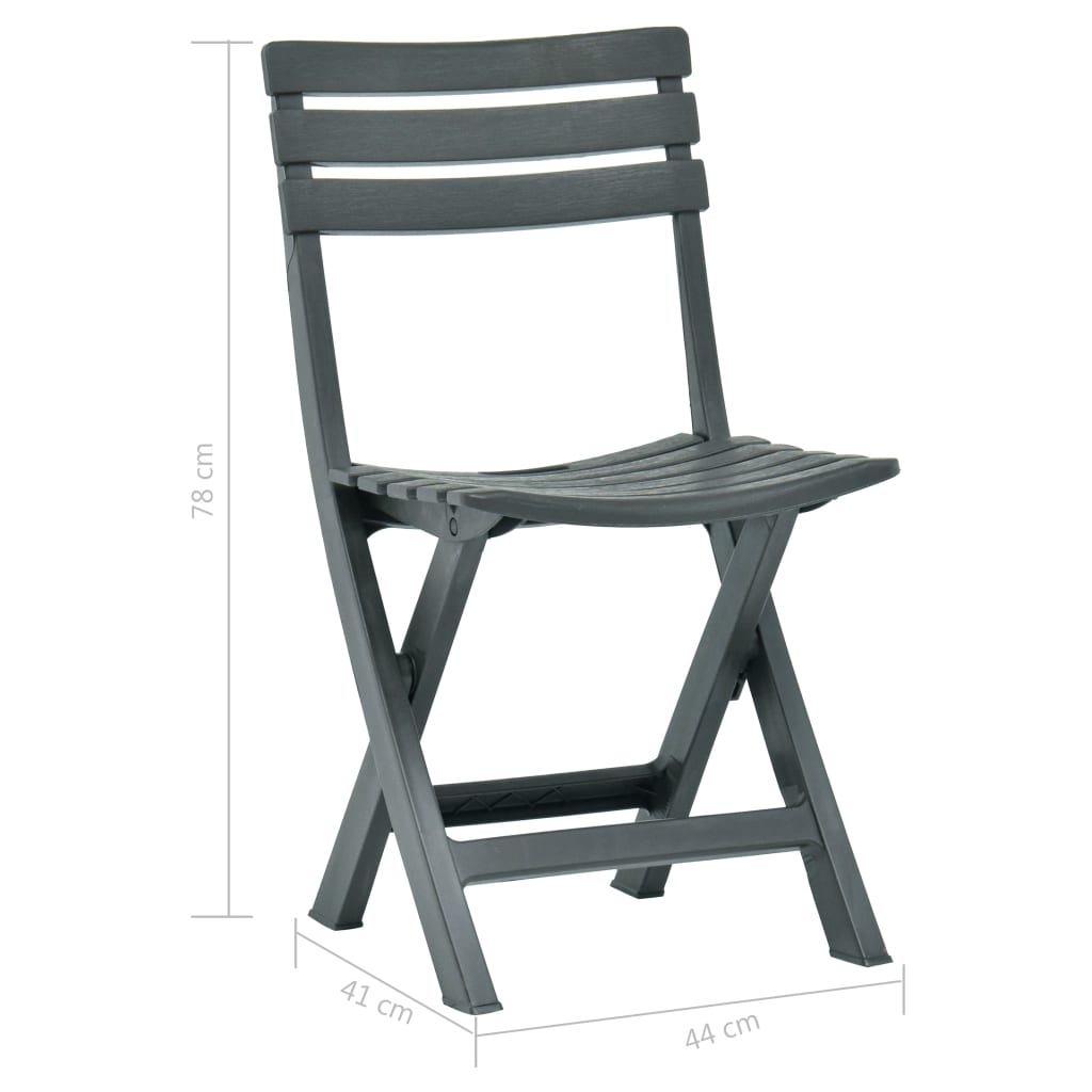 Cadeiras de jardim dobráveis 2 pcs plástico verde