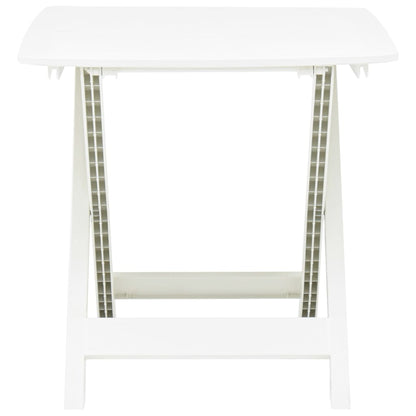 Mesa de jardim dobrável 79x72x70 cm plástico branco