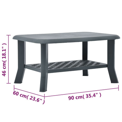 Mesa de centro 90x60x46 cm plástico verde