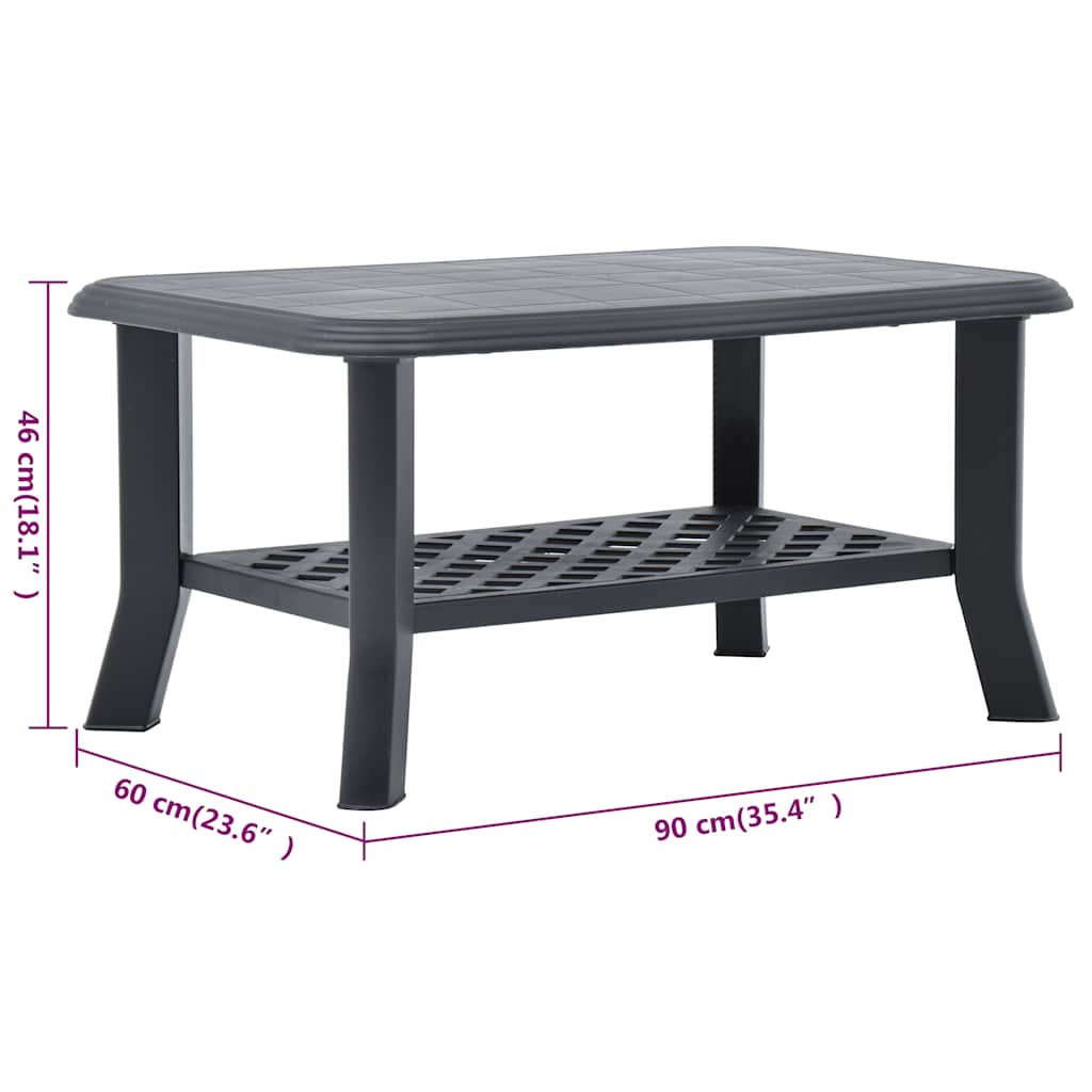 Mesa de centro 90x60x46 cm plástico antracite