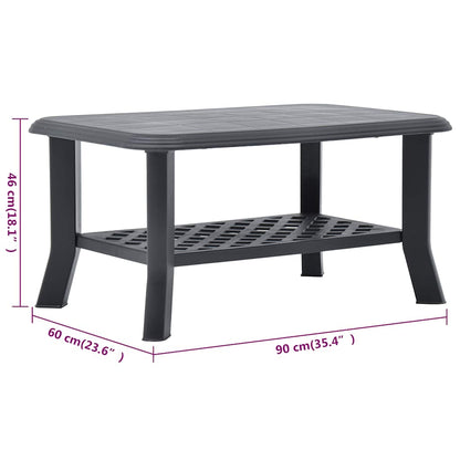 Mesa de centro 90x60x46 cm plástico antracite
