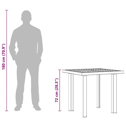 Mesa de jardim 80x75x72 cm plástico branco