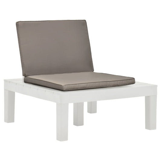 Cadeira lounge de jardim com almofadão plástico branco
