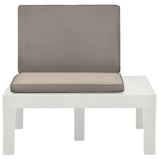 Cadeira lounge de jardim com almofadão plástico branco