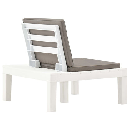 Cadeira lounge de jardim com almofadão plástico branco