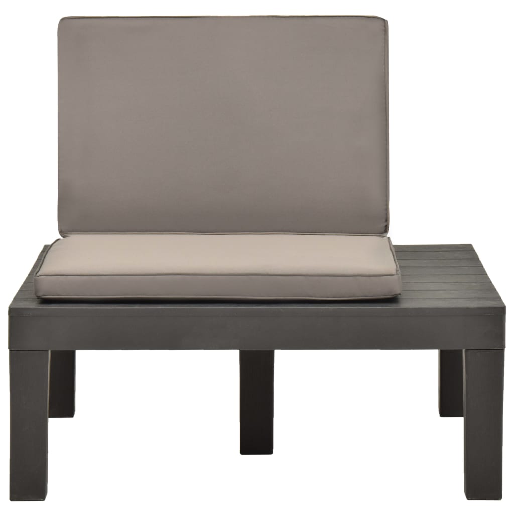 Cadeira lounge de jardim com almofadão plástico antracite