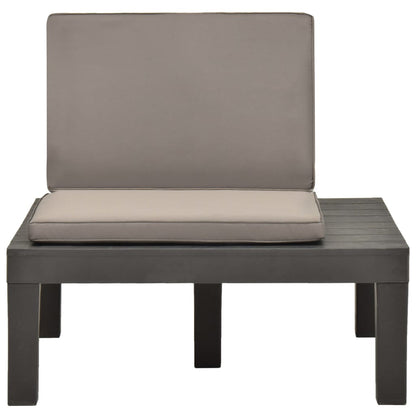 Cadeira lounge de jardim com almofadão plástico antracite