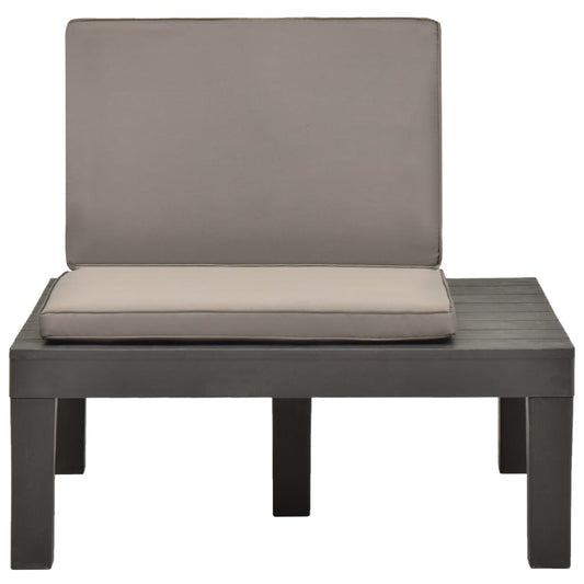 Cadeira lounge de jardim com almofadão plástico antracite