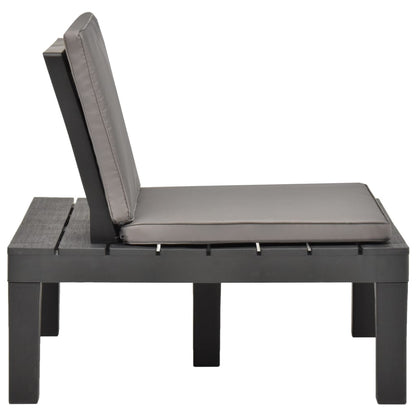 Cadeira lounge de jardim com almofadão plástico antracite