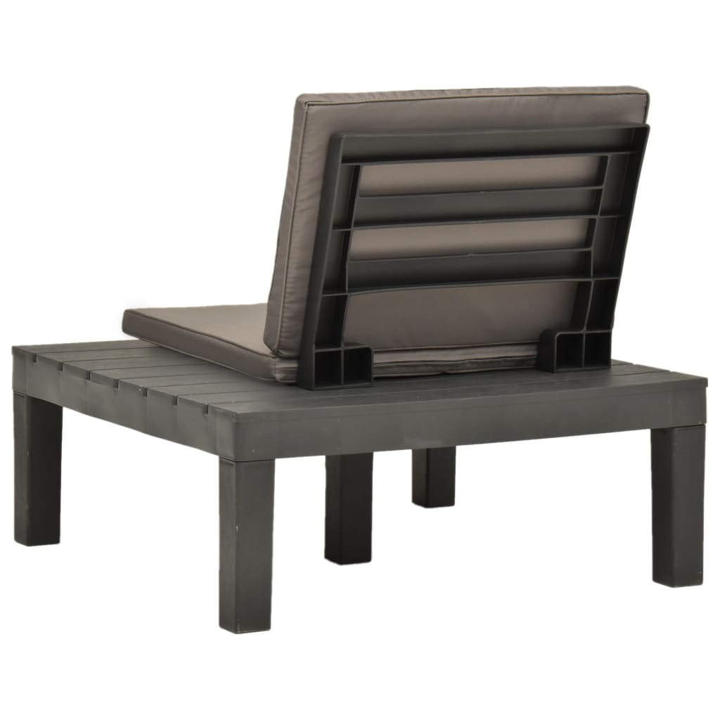 Cadeira lounge de jardim com almofadão plástico antracite