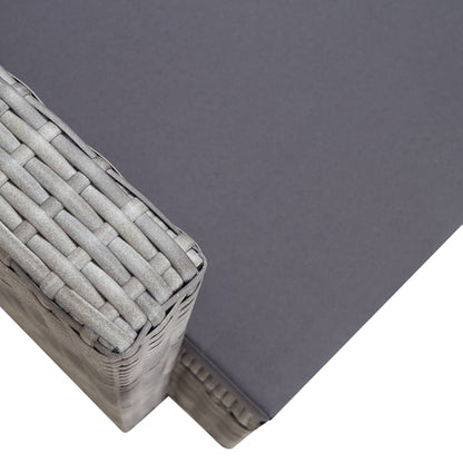 Cadeira de jardim com almofadões vime PE cinzento