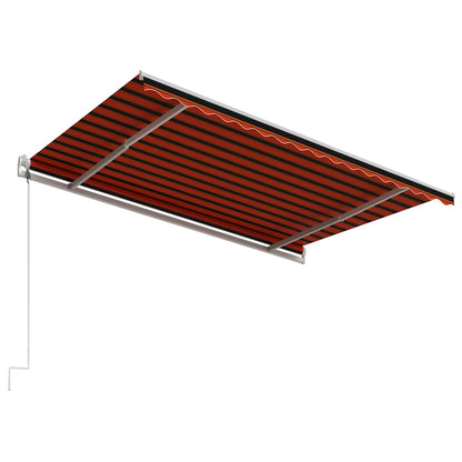 Toldo retrátil automático 400x300 cm laranja e castanho