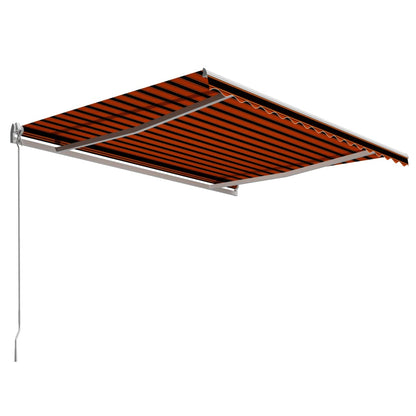 Toldo retrátil manual 450x300 cm laranja e castanho