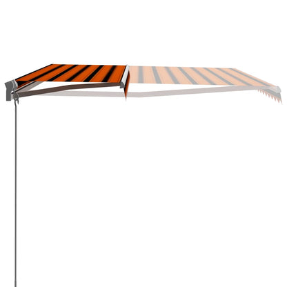 Toldo retrátil manual 450x300 cm laranja e castanho
