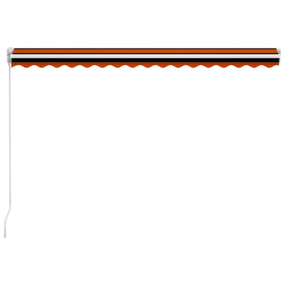Toldo retrátil manual 450x300 cm laranja e castanho