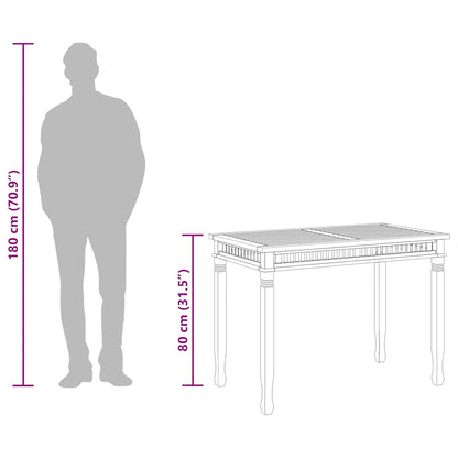 Mesa de jantar para jardim 110x65x80 cm madeira de teca maciça