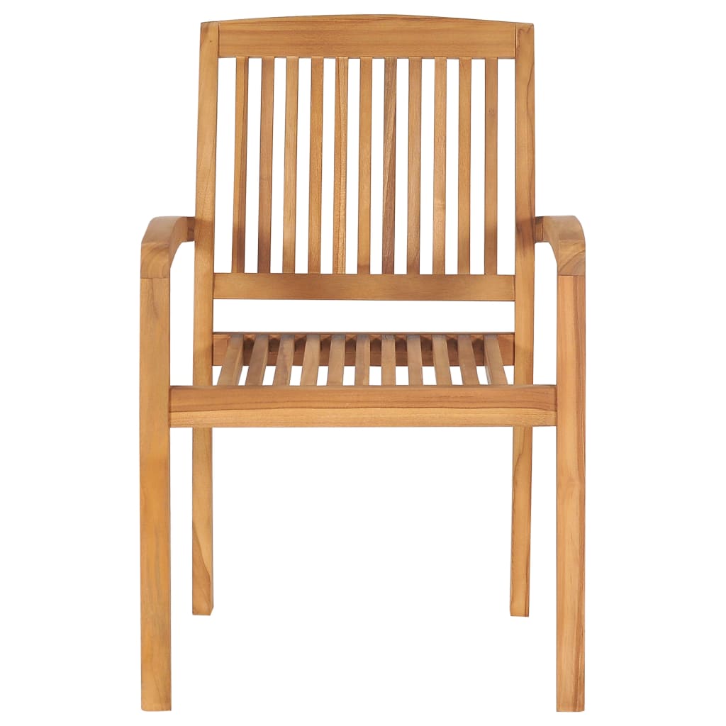 Cadeiras de jantar jardim empiháveis 2 pcs madeira teca maciça