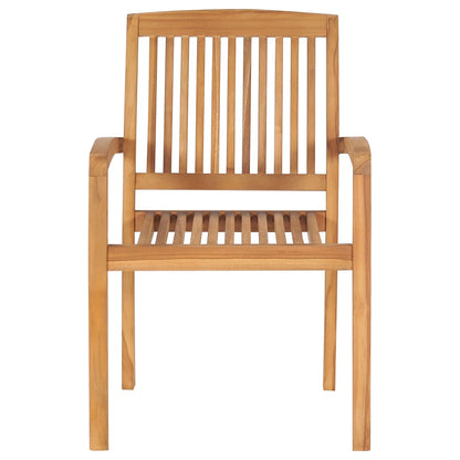 Cadeiras de jantar jardim empiháveis 2 pcs madeira teca maciça
