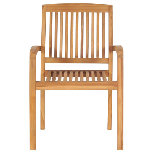 Cadeiras de jantar jardim empiháveis 2 pcs madeira teca maciça
