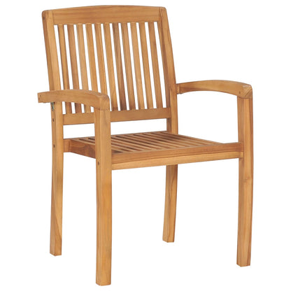 Cadeiras de jantar jardim empiháveis 2 pcs madeira teca maciça